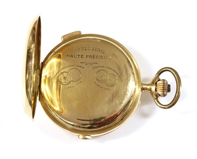 Lot 498 - A gold side wind hunter chronograph minute repeater pocket watch