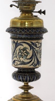 Lot 29 - A Doulton Lambeth Hink's patent oil lamp