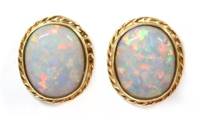 Lot 260 - A pair of 9ct gold synthetic opal stud earrings