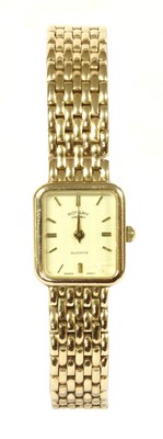 Lot 437 - A ladies' 9ct gold Rotary quartz bracelet watch