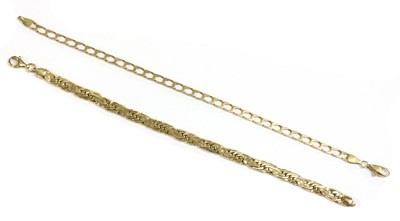 Lot 398 - A 9ct gold rectangular curb link bracelet