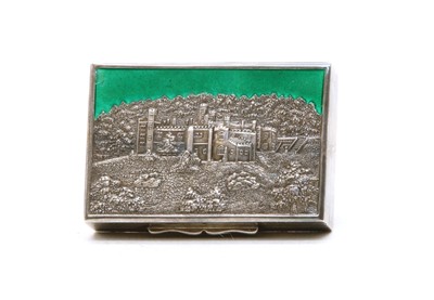 Lot 66 - A silver and enamel castle top type snuff box