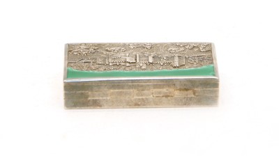 Lot 66 - A silver and enamel castle top type snuff box