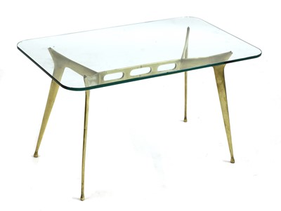 Lot 514 - An Italian glass and brass coffee table