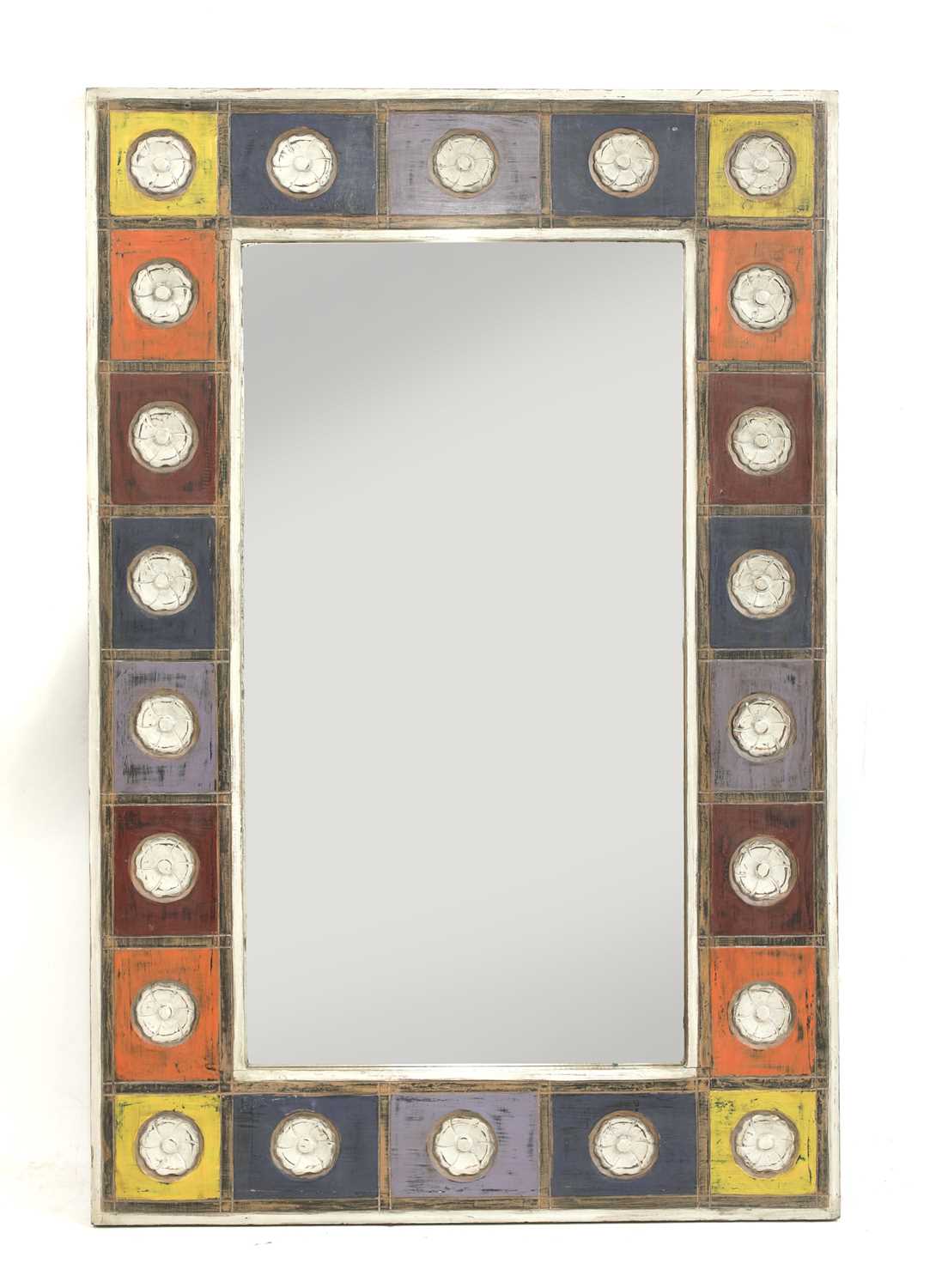 Lot 471 - A painted and carved mirror