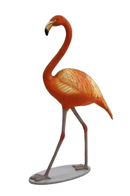 Lot 462 - A painted model of a flamingo