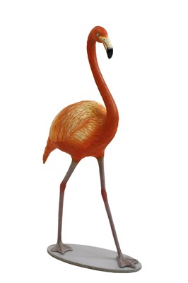 Lot 462 - A painted model of a flamingo