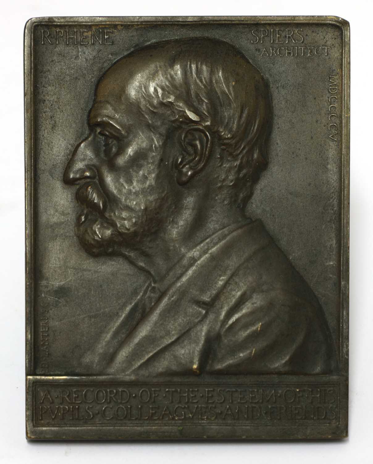 Lot 31 - A bronze plaque of Richard Phene Spiers