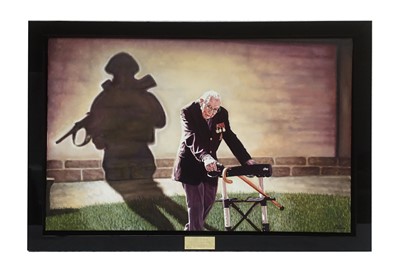 Lot 34 - Captain Tom with soldier shadow oil on canvas