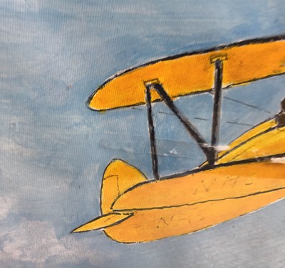 Lot 46 - Yellow Aeroplane watercolour on paper