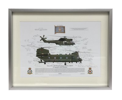 Lot 86 - Chinook Helicopter signed 28 Squadron RAF Benson