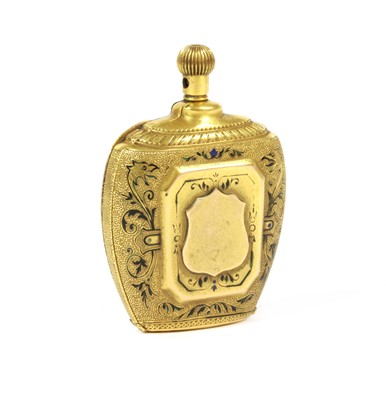 Lot 463 - A gold scent bottle form fob watch case