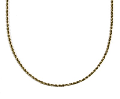 Lot 144 - A gold rope link chain