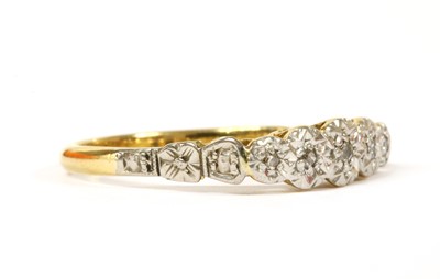 Lot 175 - A gold five stone diamond ring