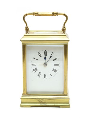 Lot 125 - Late 19th century French brass carriage clock