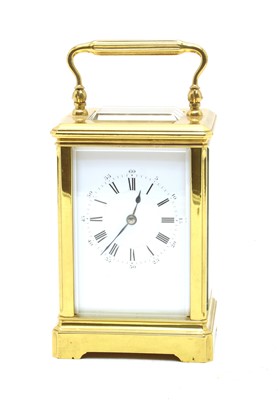 Lot 126 - Early 20th century French brass carriage clock