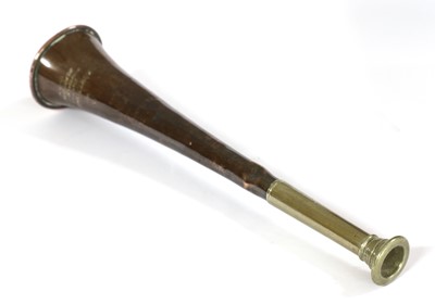 Lot 74 - A copper and nickel hunting horn