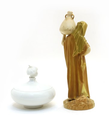 Lot 92 - A Royal Worcester blush ivory figure of a female watercarrier