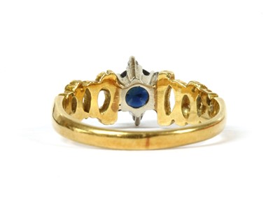 Lot 206 - A gold sapphire and diamond ring, c.1970