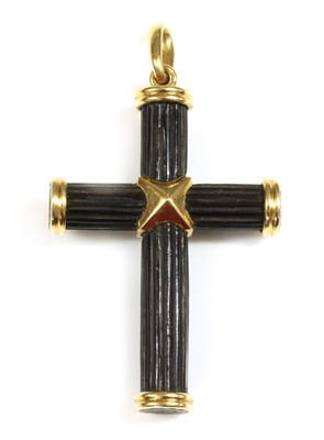 Lot 238 - A French gold cross pendant by Lasbleiz-Fournier-Vitiello