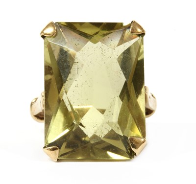 Lot 301 - A gold single stone citrine ring