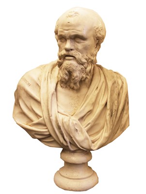Lot 602 - A plaster bust of Socrates