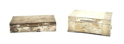 Lot 59 - Two silver engine turned cigarette boxes