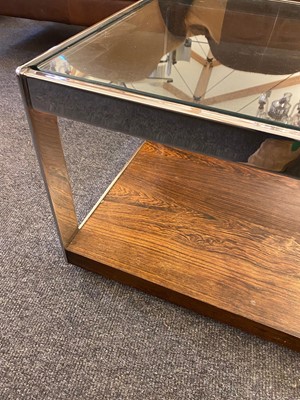 Lot 404 - A Merrow Associates rosewood and chrome coffee table