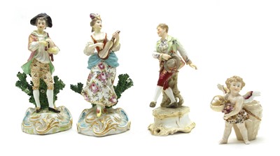 Lot 71 - A pair of 19th century Continental porcelain figures