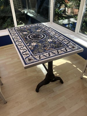 Lot 251 - A pietra dura and marble slab top table