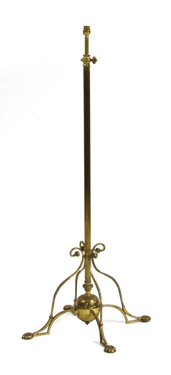 Lot 21 - An Arts and Crafts brass standard lamp