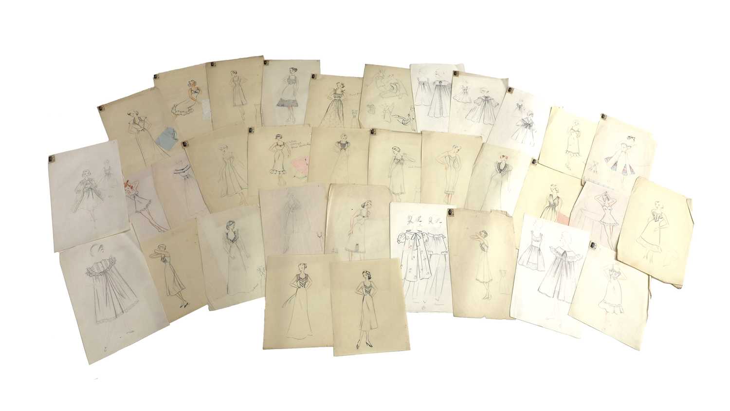Lot 99 - A collection of lingerie designs and sketches
