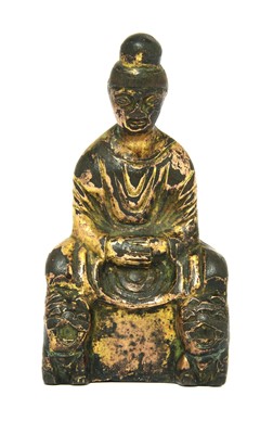 Lot 399 - A Chinese bronze Buddha