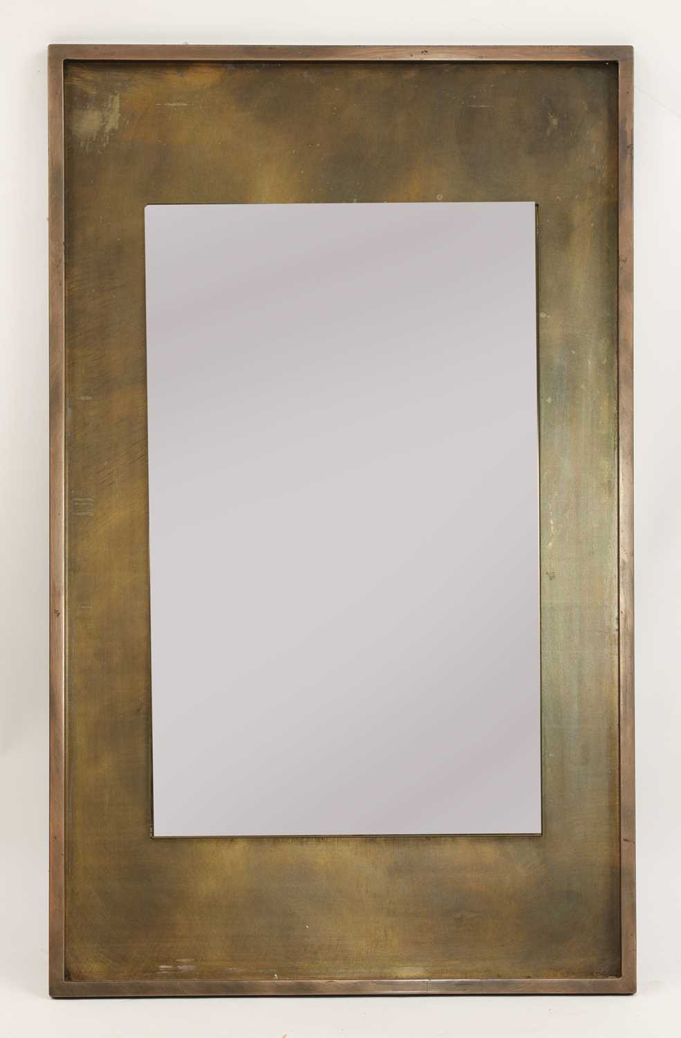 Lot 370 - A bronzed rectangular mirror