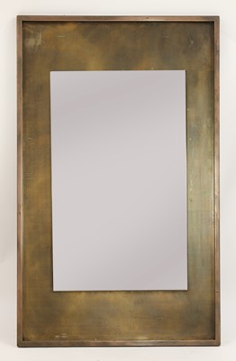 Lot 370 - A bronzed rectangular mirror