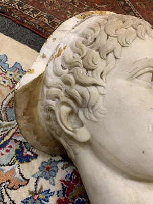 Lot 95 - A grand tour white marble bust of Mercury