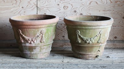 Lot 994 - A pair of large Italian Terrace terracotta garden urns