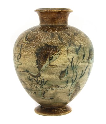 Lot 22 - A Martin Brothers' stoneware aquatic vase