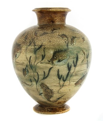 Lot 22 - A Martin Brothers' stoneware aquatic vase