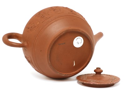 Lot 166 - A Staffordshire redware globular teapot and cover
