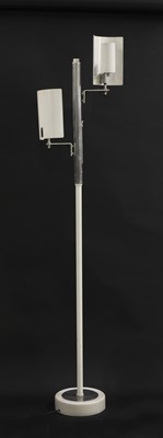 Lot 566 - An Italian white enamelled two-light standard lamp