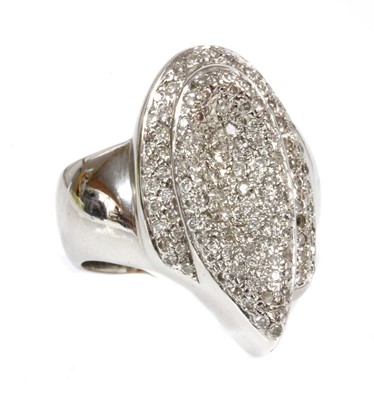 Lot 333 - A white gold pavé set diamond ring