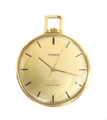 Lot 249 - A 14ct gold Tissot 'Stylist' open-faced pocket watch