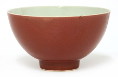 Lot 86 - A Chinese copper-red glazed bowl