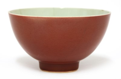 Lot 86 - A Chinese copper-red glazed bowl