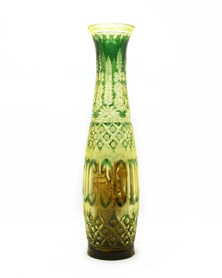 Lot 370 - A large Bohemian overlay glass vase