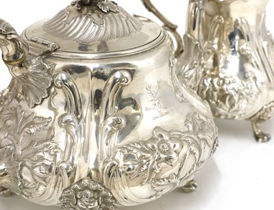 Lot 810 - A Victorian three-piece silver tea set