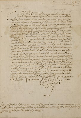Lot 169 - Philip II of Spain, signed document, 1590.