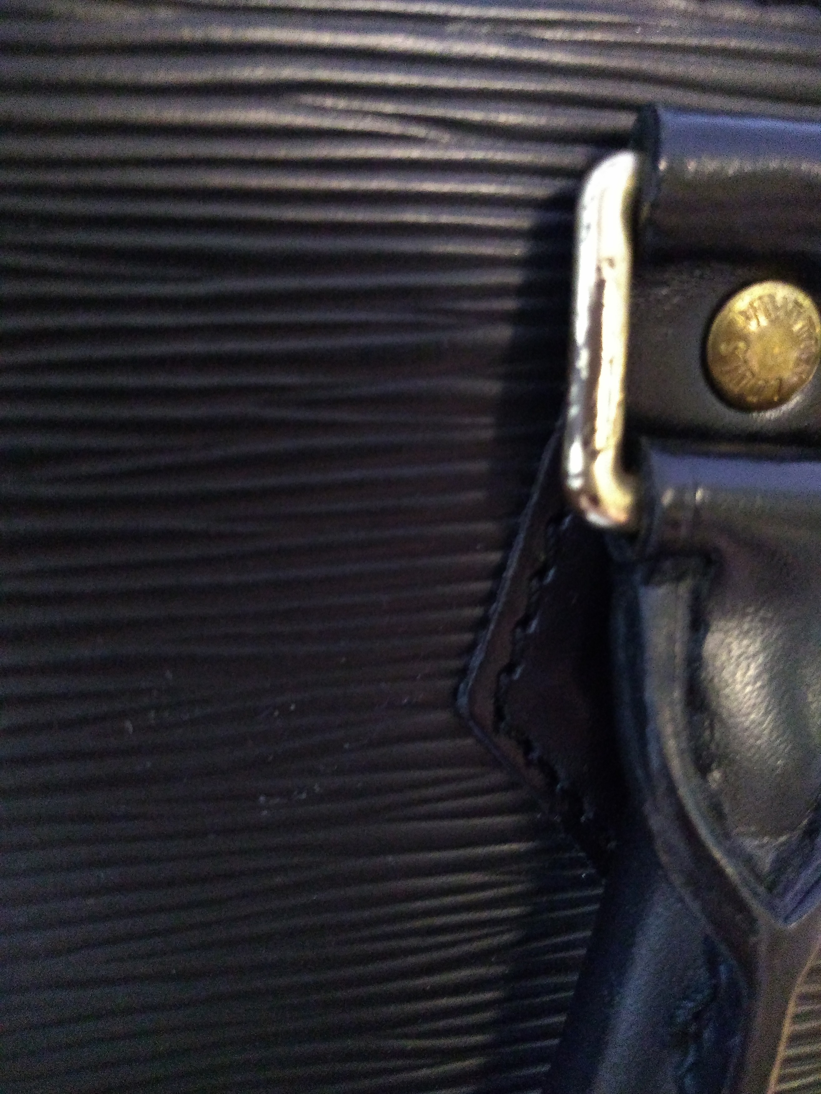 At Auction: Louis Vuitton, Louis Vuitton Kleber Handbag Epi Leather MM Black