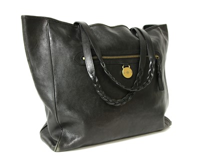 Lot 56 - A Mulberry black leather 'Somerset' shopper tote